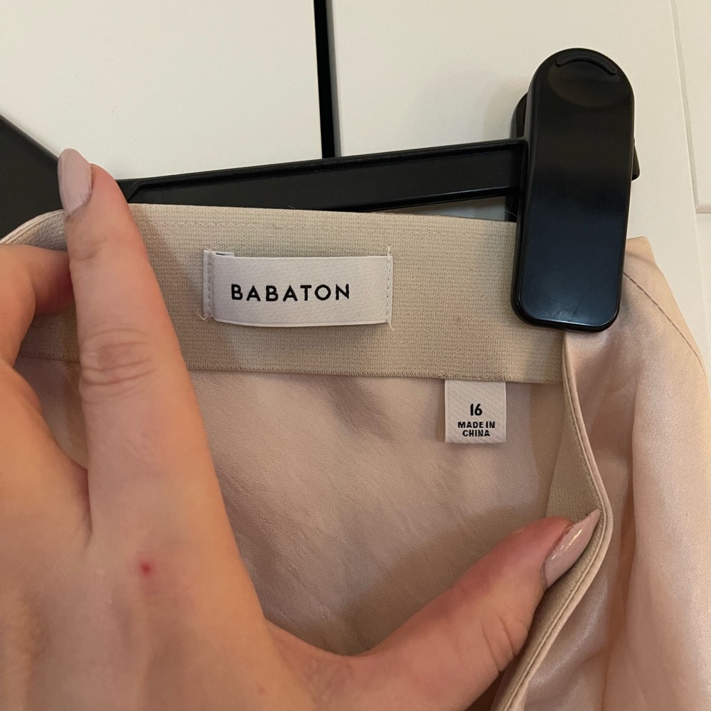 Babaton Cream Satin Skirt - Picture 2 of 4